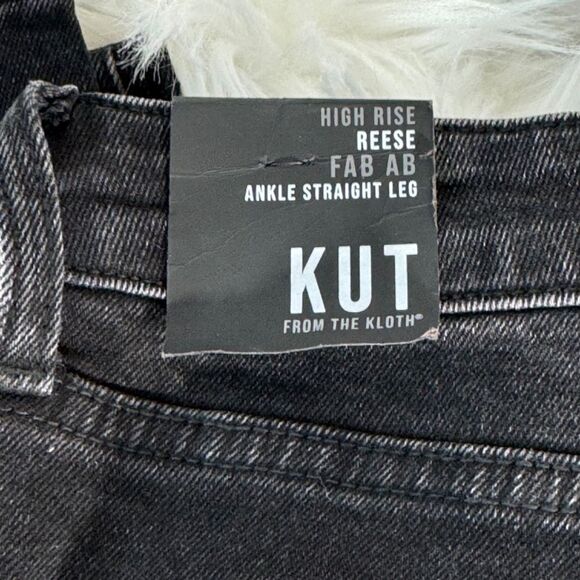 Kut From The Kloth NWT Reese Distressed High Rise Fab Ankle Straight Jeans Sz 18 - Picture 9 of 9